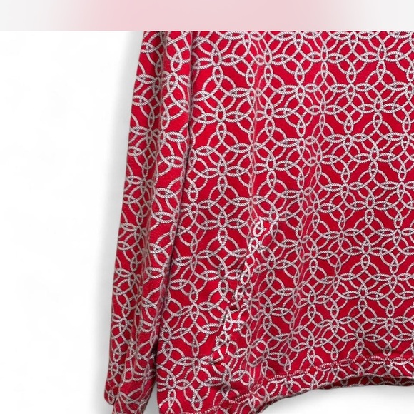 Talbots Red and White Rope Pattern Top - Picture 4 of 6